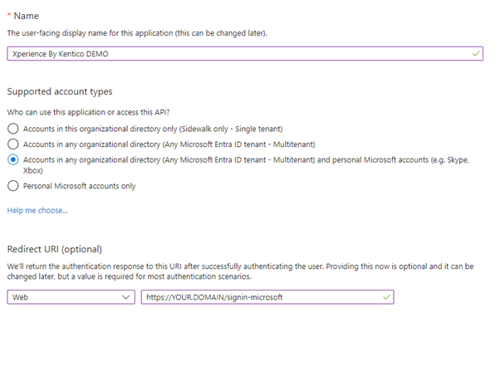 Register application at Microsoft Entra ID